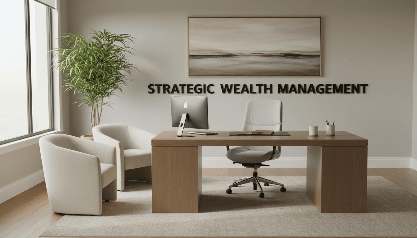 Professional financial planning office with soft natural light